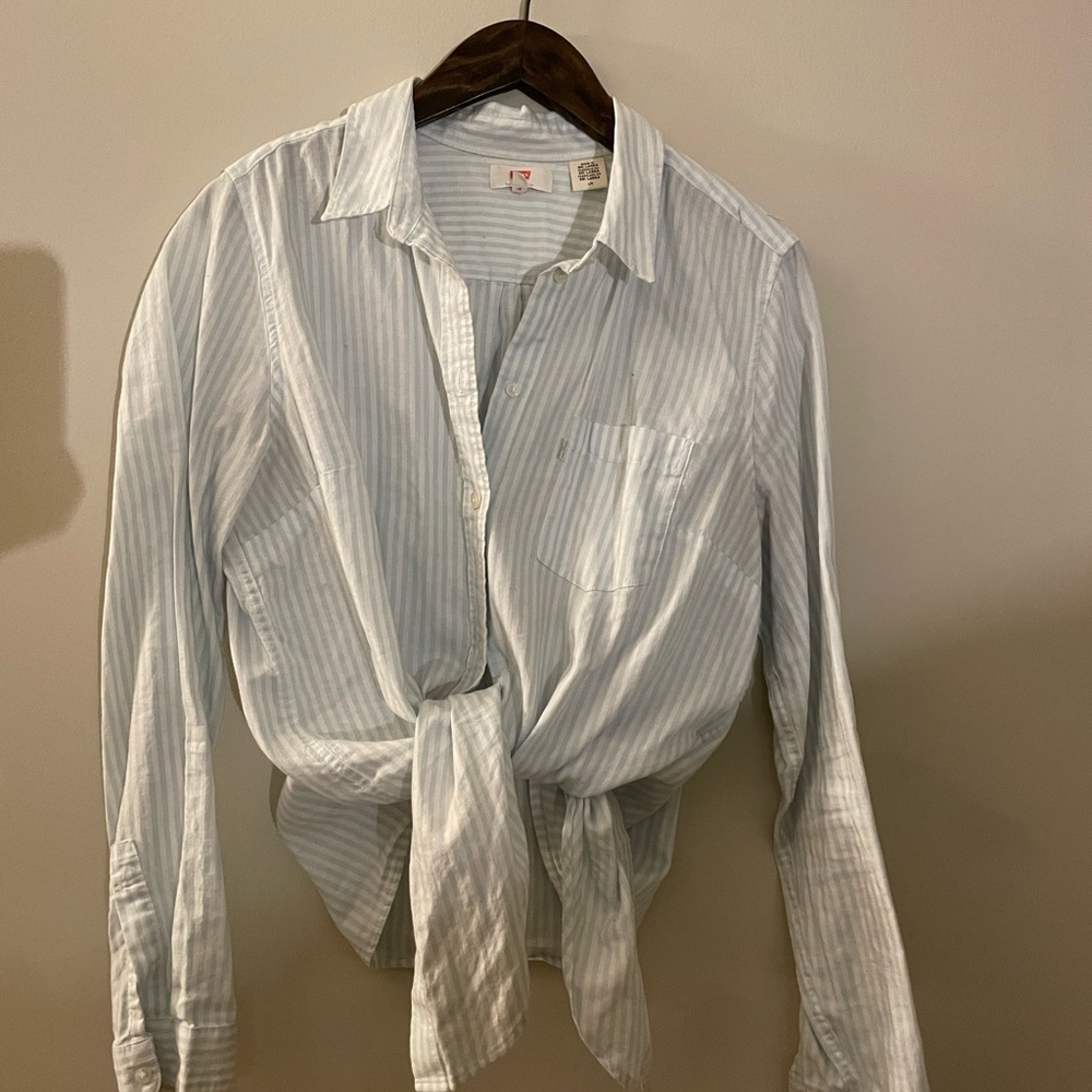LEVIS STRIPE BUTTON DOWN SIZE LG - Picture 2 of 4